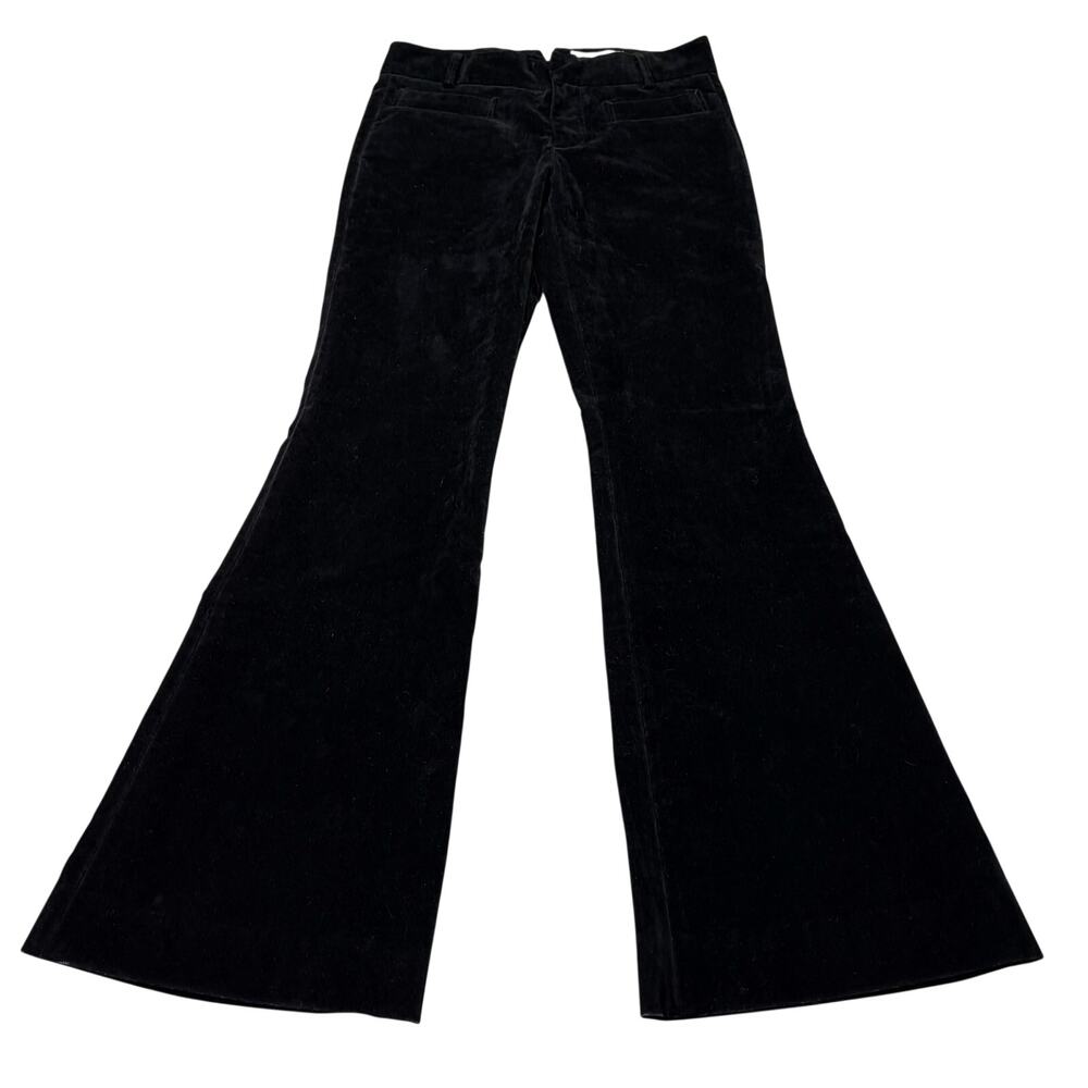 Chloe designer black velvet flare pants. Size T 36, US 4. MSRP $1190. Retro.